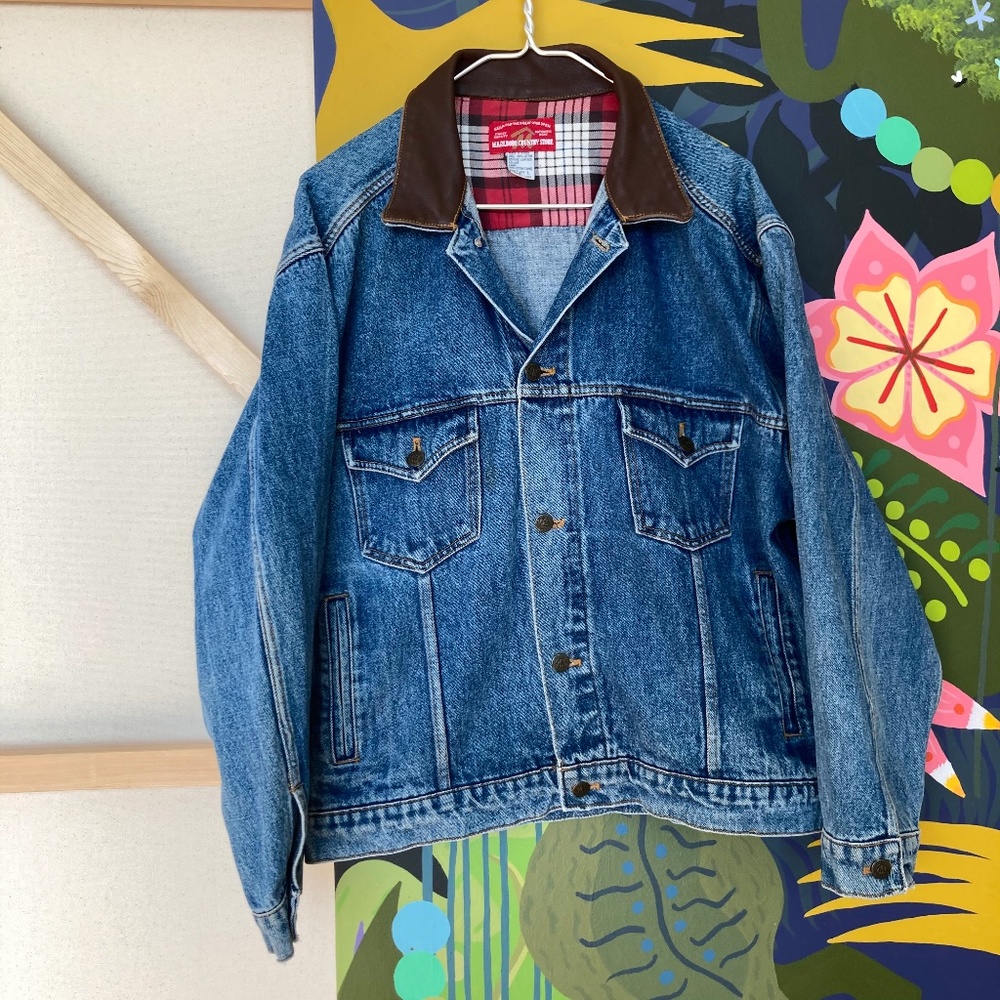 Vintage 90s Marlboro Cigarette Denim Jacket Large
